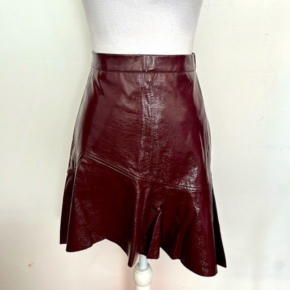 Anthropologie - Suncoo Rosie Patent Leather Skater Skirt - Picture 5 of 11